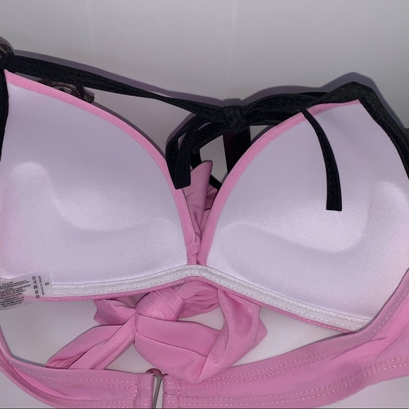 Pink/Boho print halter pushup bikini - Picture 3 of 8